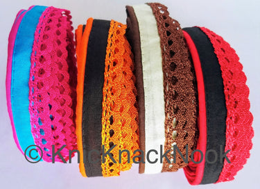 Embroidered Crochet Cotton One Yard Lace Trims Approx. 28mm Wide, Fabric Trim With Crochet Fringe